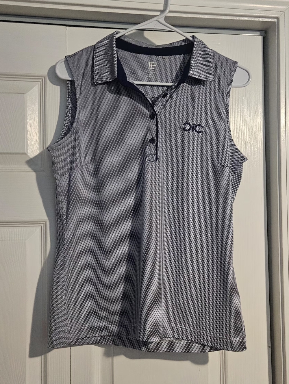 EP NY Women's Sleeveless Golf Polo - Navy/White